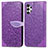 Funda de Cuero Cartera con Soporte Patron de Moda Carcasa S04D para Samsung Galaxy A13 4G Morado