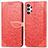 Funda de Cuero Cartera con Soporte Patron de Moda Carcasa S04D para Samsung Galaxy A13 4G Rojo