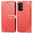 Funda de Cuero Cartera con Soporte Patron de Moda Carcasa S04D para Samsung Galaxy A52 4G Rojo
