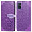 Funda de Cuero Cartera con Soporte Patron de Moda Carcasa S04D para Samsung Galaxy A71 4G A715 Morado