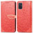 Funda de Cuero Cartera con Soporte Patron de Moda Carcasa S04D para Samsung Galaxy A71 5G Rojo