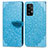 Funda de Cuero Cartera con Soporte Patron de Moda Carcasa S04D para Samsung Galaxy A72 4G Azul