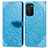 Funda de Cuero Cartera con Soporte Patron de Moda Carcasa S04D para Samsung Galaxy F02S SM-E025F Azul