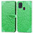 Funda de Cuero Cartera con Soporte Patron de Moda Carcasa S04D para Samsung Galaxy M21s Verde