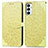 Funda de Cuero Cartera con Soporte Patron de Moda Carcasa S04D para Samsung Galaxy M23 5G Amarillo