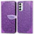 Funda de Cuero Cartera con Soporte Patron de Moda Carcasa S04D para Samsung Galaxy M23 5G Morado