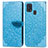 Funda de Cuero Cartera con Soporte Patron de Moda Carcasa S04D para Samsung Galaxy M31 Azul