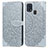 Funda de Cuero Cartera con Soporte Patron de Moda Carcasa S04D para Samsung Galaxy M31 Prime Edition Gris