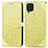 Funda de Cuero Cartera con Soporte Patron de Moda Carcasa S04D para Samsung Galaxy M32 4G Amarillo