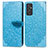 Funda de Cuero Cartera con Soporte Patron de Moda Carcasa S04D para Samsung Galaxy Quantum4 5G Azul