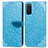 Funda de Cuero Cartera con Soporte Patron de Moda Carcasa S04D para Samsung Galaxy S20 5G Azul