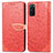 Funda de Cuero Cartera con Soporte Patron de Moda Carcasa S04D para Samsung Galaxy S20 5G Rojo