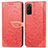 Funda de Cuero Cartera con Soporte Patron de Moda Carcasa S04D para Samsung Galaxy S20 Rojo