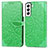Funda de Cuero Cartera con Soporte Patron de Moda Carcasa S04D para Samsung Galaxy S22 5G Verde