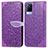 Funda de Cuero Cartera con Soporte Patron de Moda Carcasa S04D para Vivo V21 5G Morado