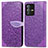 Funda de Cuero Cartera con Soporte Patron de Moda Carcasa S04D para Vivo V23 5G Morado