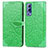 Funda de Cuero Cartera con Soporte Patron de Moda Carcasa S04D para Vivo Y72 5G Verde