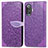 Funda de Cuero Cartera con Soporte Patron de Moda Carcasa S04D para Xiaomi Poco F3 GT 5G Morado