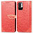Funda de Cuero Cartera con Soporte Patron de Moda Carcasa S04D para Xiaomi POCO M3 Pro 5G Rojo