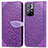 Funda de Cuero Cartera con Soporte Patron de Moda Carcasa S04D para Xiaomi Poco M4 Pro 5G Morado