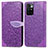 Funda de Cuero Cartera con Soporte Patron de Moda Carcasa S04D para Xiaomi Redmi 10 4G Morado