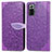 Funda de Cuero Cartera con Soporte Patron de Moda Carcasa S04D para Xiaomi Redmi Note 10 Pro 4G Morado