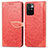 Funda de Cuero Cartera con Soporte Patron de Moda Carcasa S04D para Xiaomi Redmi Note 11 4G (2021) Rojo