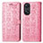 Funda de Cuero Cartera con Soporte Patron de Moda Carcasa S05D para Oppo Reno8 T 4G Rosa