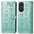 Funda de Cuero Cartera con Soporte Patron de Moda Carcasa S05D para Oppo Reno8 T 4G Verde