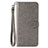 Funda de Cuero Cartera con Soporte Patron de Moda Carcasa S05D para Samsung Galaxy A11 Gris