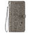 Funda de Cuero Cartera con Soporte Patron de Moda Carcasa S05D para Samsung Galaxy S21 5G Gris