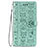 Funda de Cuero Cartera con Soporte Patron de Moda Carcasa S05D para Samsung Galaxy S21 FE 5G Verde