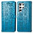 Funda de Cuero Cartera con Soporte Patron de Moda Carcasa S05D para Samsung Galaxy S23 Ultra 5G Azul