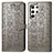 Funda de Cuero Cartera con Soporte Patron de Moda Carcasa S05D para Samsung Galaxy S23 Ultra 5G Gris