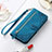 Funda de Cuero Cartera con Soporte Patron de Moda Carcasa S07D para Samsung Galaxy S24 5G Azul