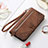 Funda de Cuero Cartera con Soporte Patron de Moda Carcasa S07D para Samsung Galaxy S24 5G Marron