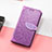 Funda de Cuero Cartera con Soporte Patron de Moda Carcasa S08D para Huawei Honor 60 SE 5G Morado