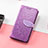 Funda de Cuero Cartera con Soporte Patron de Moda Carcasa S08D para Huawei Honor Magic3 5G Morado