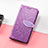 Funda de Cuero Cartera con Soporte Patron de Moda Carcasa S08D para Huawei Honor X30i Morado