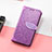 Funda de Cuero Cartera con Soporte Patron de Moda Carcasa S08D para Huawei Honor X8 4G Morado