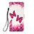 Funda de Cuero Cartera con Soporte Patron de Moda Carcasa Y02B para Apple iPhone 15 Rosa Roja