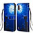 Funda de Cuero Cartera con Soporte Patron de Moda Carcasa Y02B para Samsung Galaxy A01 SM-A015 Azul Real