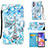 Funda de Cuero Cartera con Soporte Patron de Moda Carcasa Y02B para Samsung Galaxy A23 4G Azul Claro