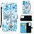 Funda de Cuero Cartera con Soporte Patron de Moda Carcasa Y02B para Samsung Galaxy A33 5G Azul Claro