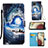 Funda de Cuero Cartera con Soporte Patron de Moda Carcasa Y02B para Samsung Galaxy F12 Azul Real