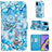 Funda de Cuero Cartera con Soporte Patron de Moda Carcasa Y02B para Samsung Galaxy M40S Azul Claro