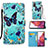 Funda de Cuero Cartera con Soporte Patron de Moda Carcasa Y02B para Samsung Galaxy S20 FE (2022) 5G Azul Cielo