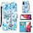 Funda de Cuero Cartera con Soporte Patron de Moda Carcasa Y02B para Samsung Galaxy S20 FE (2022) 5G Azul Claro