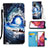 Funda de Cuero Cartera con Soporte Patron de Moda Carcasa Y02B para Samsung Galaxy S20 FE 4G Azul Real