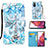 Funda de Cuero Cartera con Soporte Patron de Moda Carcasa Y02B para Samsung Galaxy S20 Lite 5G Azul Claro